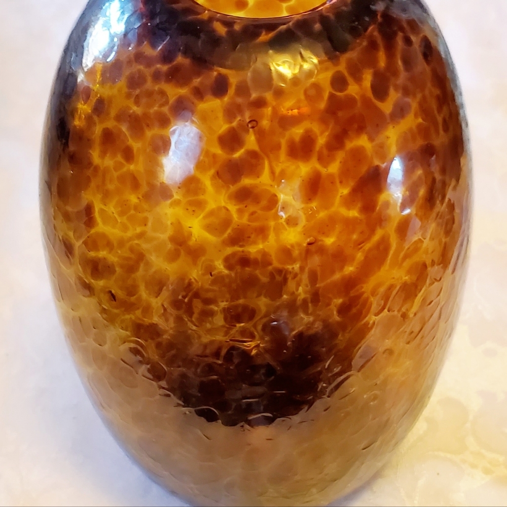 Hand Blown Amber Glass Vase